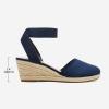 DREAM PAIRS Women’s Elastic Ankle Strap Espadrilles Wedge Sandals(Navy)