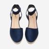 DREAM PAIRS Women’s Elastic Ankle Strap Espadrilles Wedge Sandals(Navy)