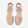 DREAM PAIRS Women’s Elastic Ankle Strap Espadrilles Wedge Sandals(Nude)