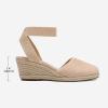 DREAM PAIRS Women’s Elastic Ankle Strap Espadrilles Wedge Sandals(Nude)