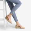 DREAM PAIRS Women’s Elastic Ankle Strap Espadrilles Wedge Sandals(Nude-knit)