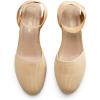 DREAM PAIRS Women’s Elastic Ankle Strap Espadrilles Wedge Sandals(Nude-knit)