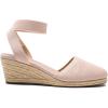 DREAM PAIRS Women’s Elastic Ankle Strap Espadrilles Wedge Sandals(Pink-knit)
