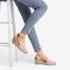 DREAM PAIRS Women’s Elastic Ankle Strap Espadrilles Wedge Sandals(Pink-knit)