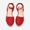 DREAM PAIRS Women’s Elastic Ankle Strap Espadrilles Wedge Sandals(Red)