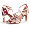 DREAM PAIRS Women’s Fashion Stilettos Open Toe Pump Heel Sandals(Floral)