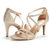 DREAM PAIRS Women’s Fashion Stilettos Open Toe Pump Heel Sandals(Gold/Glitter)