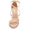 DREAM PAIRS Women’s Fashion Stilettos Open Toe Pump Heel Sandals(Nude/Nubuck)