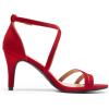 DREAM PAIRS Women’s Fashion Stilettos Open Toe Pump Heel Sandals(Red-suede)
