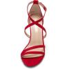 DREAM PAIRS Women’s Fashion Stilettos Open Toe Pump Heel Sandals(Red-suede)