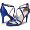 DREAM PAIRS Women’s Fashion Stilettos Open Toe Pump Heel Sandals(Royal Blue-satin)