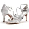 DREAM PAIRS Women’s Fashion Stilettos Open Toe Pump Heel Sandals(Silver/Glitter)