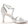 DREAM PAIRS Women’s Fashion Stilettos Open Toe Pump Heel Sandals(Silver/Glitter)