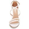 DREAM PAIRS Women’s Fashion Stilettos Open Toe Pump Heel Sandals(White/Pu)