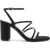 DREAM PAIRS Women’s Heels Chunky Block Strappy Square Open Toe Ankle Buckle Heeled Sandals Wedding Party Dress Shoes Indie(Black-nubuck)