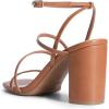 DREAM PAIRS Women’s Heels Chunky Block Strappy Square Open Toe Ankle Buckle Heeled Sandals Wedding Party Dress Shoes Indie(Brown)
