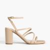 DREAM PAIRS Women’s Heels Chunky Block Strappy Square Open Toe Ankle Buckle Heeled Sandals Wedding Party Dress Shoes Indie(Nude)