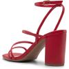 DREAM PAIRS Women’s Heels Chunky Block Strappy Square Open Toe Ankle Buckle Heeled Sandals Wedding Party Dress Shoes Indie(Red-pu)