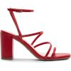 DREAM PAIRS Women’s Heels Chunky Block Strappy Square Open Toe Ankle Buckle Heeled Sandals Wedding Party Dress Shoes Indie(Red-pu)