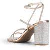 DREAM PAIRS Women’s Heels Chunky Block Strappy Square Open Toe Ankle Buckle Heeled Sandals Wedding Party Dress Shoes Indie(Rose Gold-rhinestone)