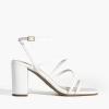 DREAM PAIRS Women’s Heels Chunky Block Strappy Square Open Toe Ankle Buckle Heeled Sandals Wedding Party Dress Shoes Indie(White)