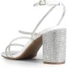 DREAM PAIRS Women’s Heels Chunky Block Strappy Square Open Toe Ankle Buckle Heeled Sandals Wedding Party Dress Shoes Indie(White-rhinestone)