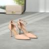 DREAM PAIRS Women’s High Heels Strappy Closed Toe Stiletto Ankle Strap Pointed Toe D’Orsay Heel Dress Wedding Party Pumps Shoes(Nude)