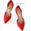 DREAM PAIRS Women’s High Heels Strappy Closed Toe Stiletto Ankle Strap Pointed Toe D’Orsay Heel Dress Wedding Party Pumps Shoes(Red)