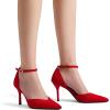 DREAM PAIRS Women’s High Heels Strappy Closed Toe Stiletto Ankle Strap Pointed Toe D’Orsay Heel Dress Wedding Party Pumps Shoes(Red)
