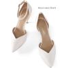 DREAM PAIRS Women’s High Heels Strappy Closed Toe Stiletto Ankle Strap Pointed Toe D’Orsay Heel Dress Wedding Party Pumps Shoes(White/Pu)