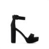DREAM PAIRS Women’s Hi-lo Heeled Sandal(Black/Nubuck)