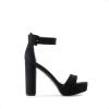DREAM PAIRS Women’s Hi-lo Heeled Sandal(Black/Suede)
