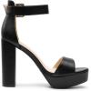 DREAM PAIRS Women’s Hi-lo Heeled Sandal(Black-pu)