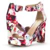 DREAM PAIRS Women’s Hi-lo Heeled Sandal(Floral)