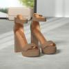 DREAM PAIRS Women’s Hi-lo Heeled Sandal(Gold/Glitter)