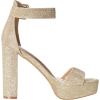DREAM PAIRS Women’s Hi-lo Heeled Sandal(Gold/Glitter)