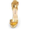 DREAM PAIRS Women’s Hi-lo Heeled Sandal(Gold-pat)