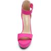 DREAM PAIRS Women’s Hi-lo Heeled Sandal(Hot Pink-suede)