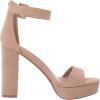 DREAM PAIRS Women’s Hi-lo Heeled Sandal(Nude Suede)