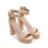 DREAM PAIRS Women’s Hi-lo Heeled Sandal(Nude/Nubuck)