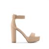 DREAM PAIRS Women’s Hi-lo Heeled Sandal(Nude/Nubuck)