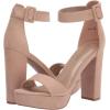DREAM PAIRS Women’s Hi-lo Heeled Sandal(Nude/Suede)