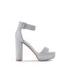 DREAM PAIRS Women’s Hi-lo Heeled Sandal(Silver/Glitter)