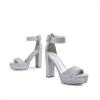 DREAM PAIRS Women’s Hi-lo Heeled Sandal(Silver/Glitter)