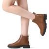 DREAM PAIRS Women’s Low Heel Chelsea Ankle Boots Fashion Slip On Elastic Fall Booties Shoes(Brownish/Yellow/Pu)