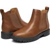 DREAM PAIRS Women’s Low Heel Chelsea Ankle Boots Fashion Slip On Elastic Fall Booties Shoes(Brownish/Yellow/Pu)