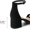 DREAM PAIRS Womens Low-Chunk Low Heel Pump Sandal(Black/Nubuck)