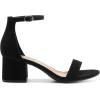DREAM PAIRS Womens Low-Chunk Low Heel Pump Sandal(Black/Nubuck)