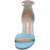 DREAM PAIRS Womens Low-Chunk Low Heel Pump Sandal(Blue/Suede)