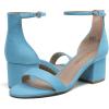 DREAM PAIRS Womens Low-Chunk Low Heel Pump Sandal(Blue/Suede)